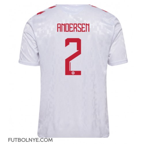 Camiseta Dinamarca Joachim Andersen #2 Visitante Equipación Eurocopa 2024 manga corta